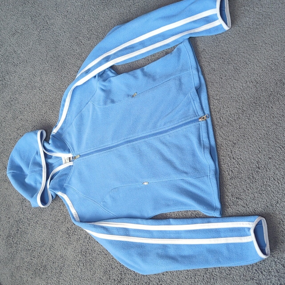 Striped Sleeve Zip-Up Hooded Fleece